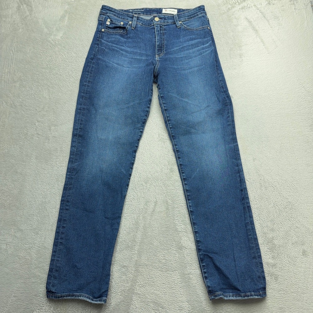 AG Adriano Goldschmied Jeans Womens 32 Blue Mari Mid Rise Slim Straight Japanese